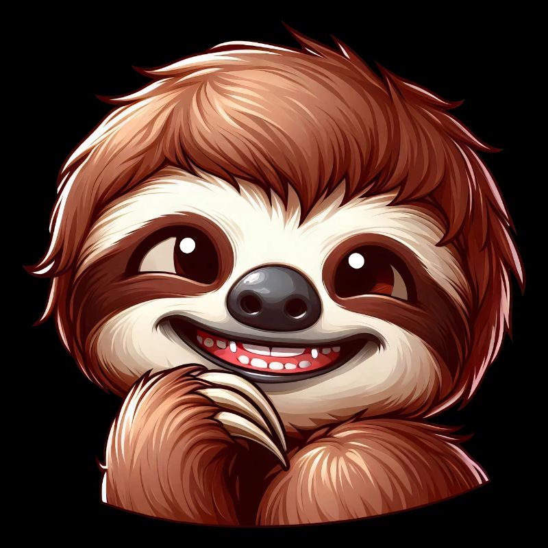 Dessin animé mignon timide paresseux