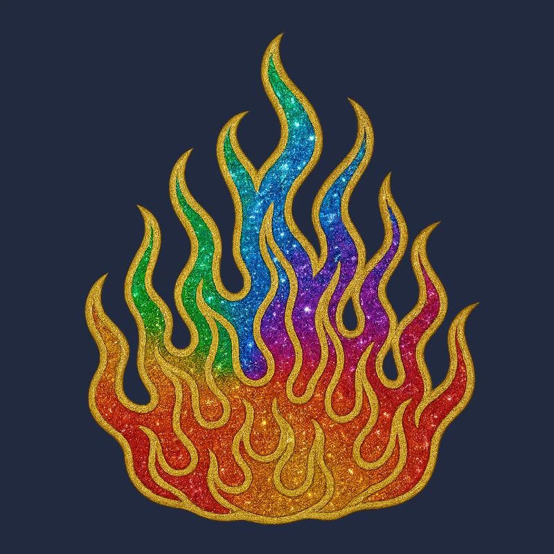Regenbogenfeuer Glitzerflamme