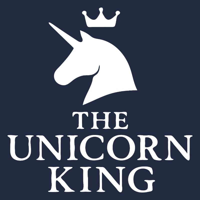 Das Einhornkönig-Logo mit Kronendesign