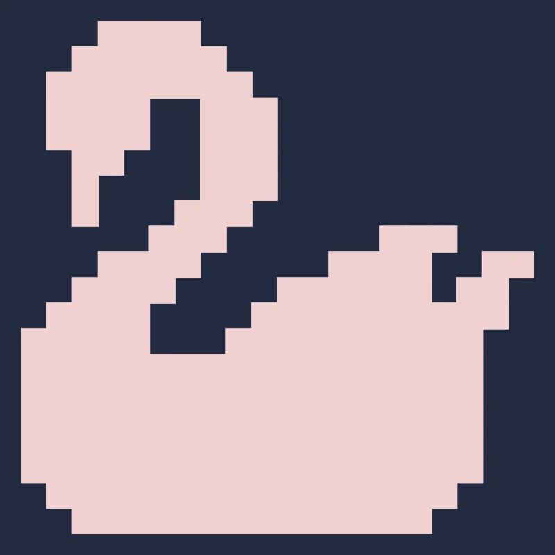 Pixel Swan Pink Silhouette