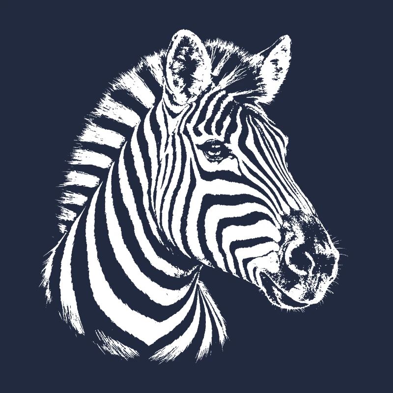 Zebra – schwarz-weiße Grafik mit einem Zebra
