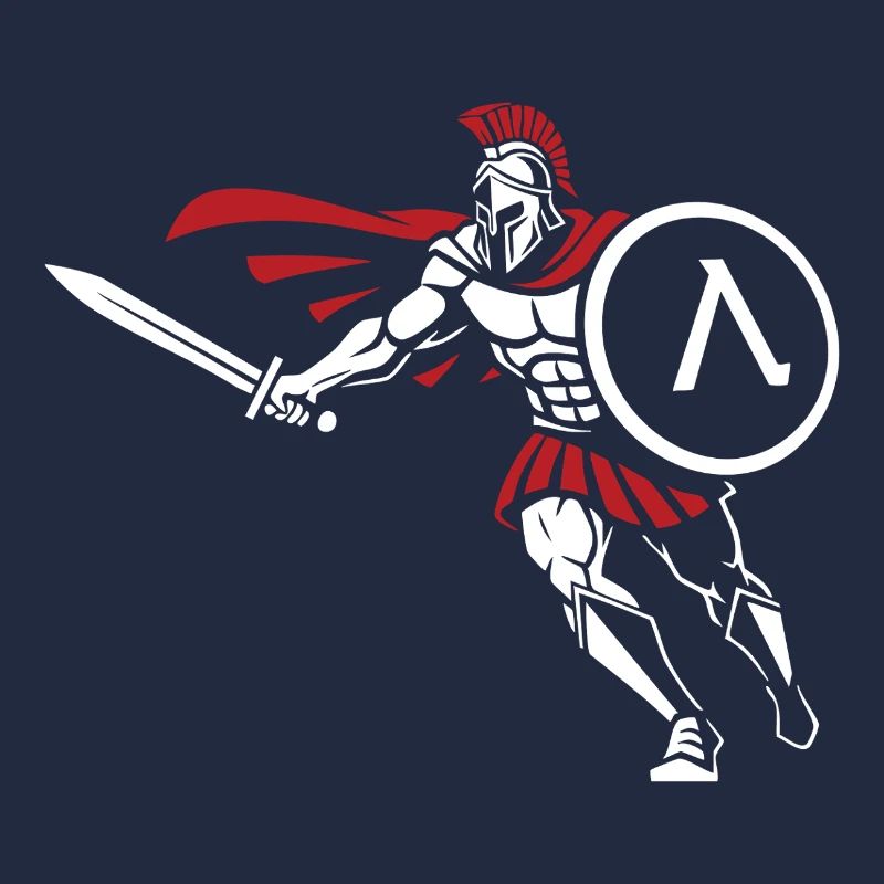 Spartan Attack Sword Shield Spartan-Maskottchen