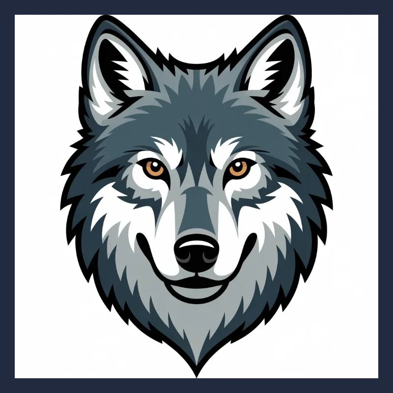 Wolf Head – stylized illustration