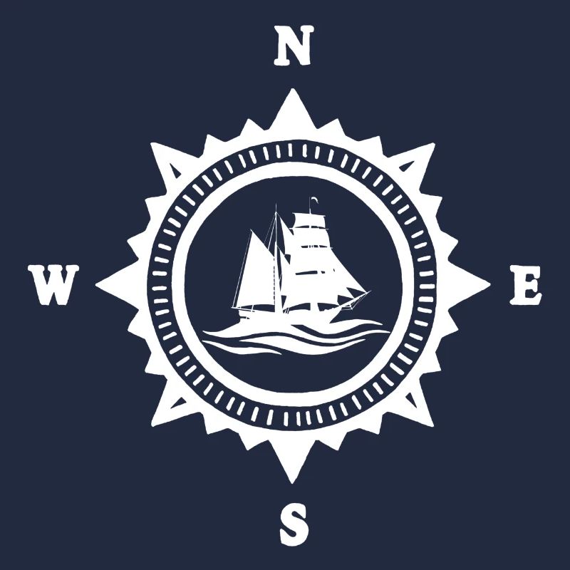 The white boat and the compass