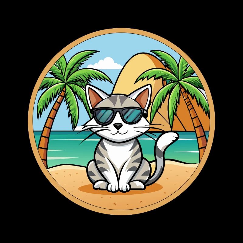 Lunettes de soleil de dessin animé de race de chat égéen plage