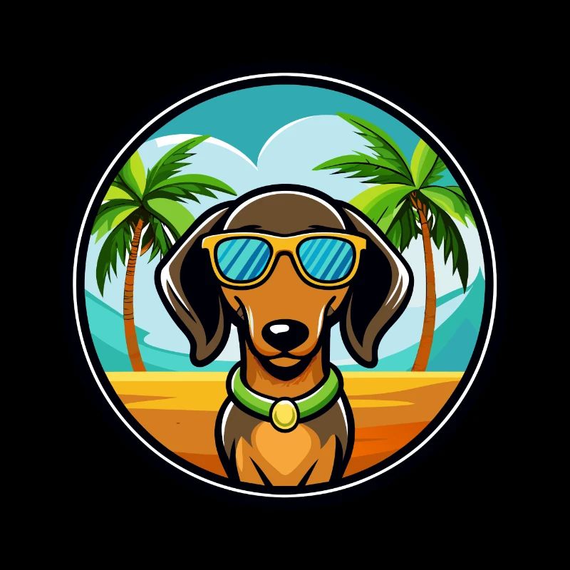 Alpine Dachsbracke Dog Breed Cartoon Sunglasses