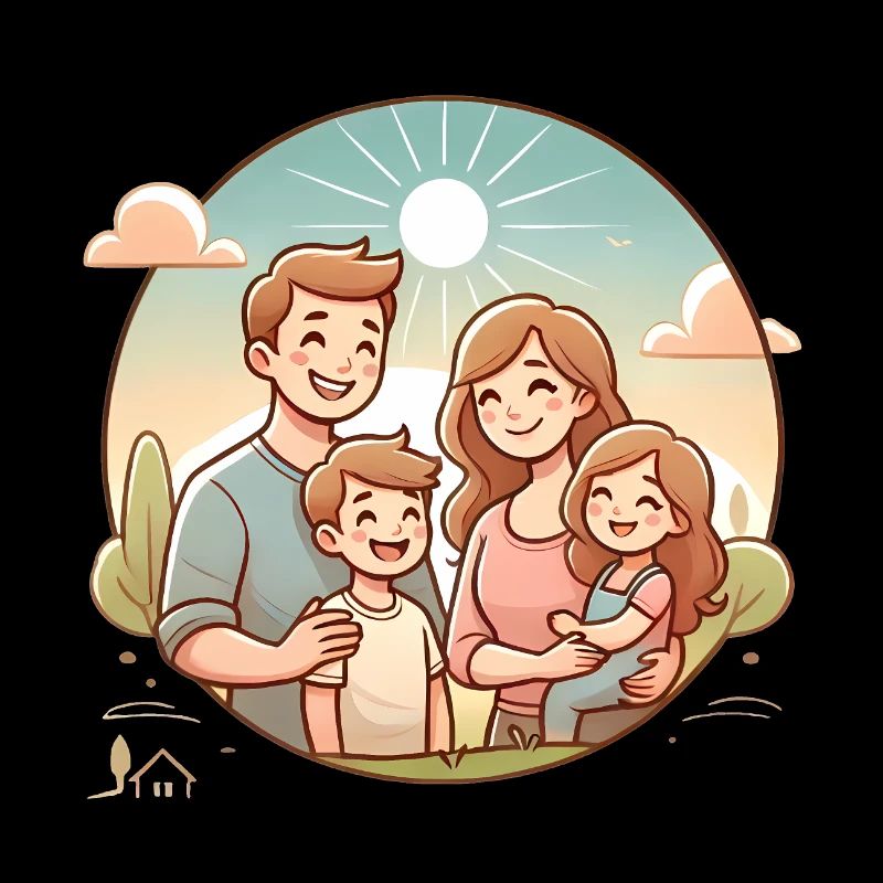 Conception d’illustration de famille heureuse