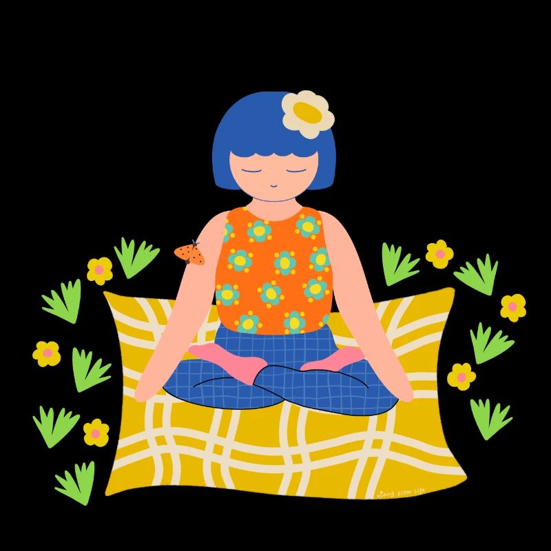 Fille méditant dans la nature