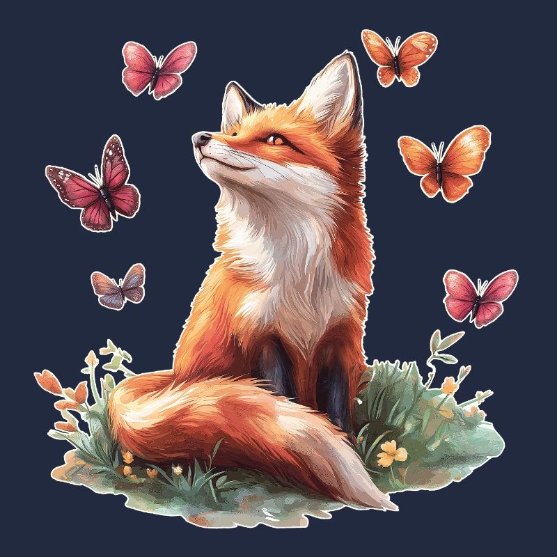 Fuchs mit Schmetterlingen