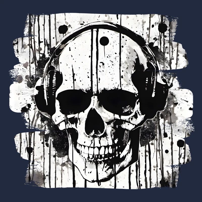 Skull Splash Trash Polka Tattoo
