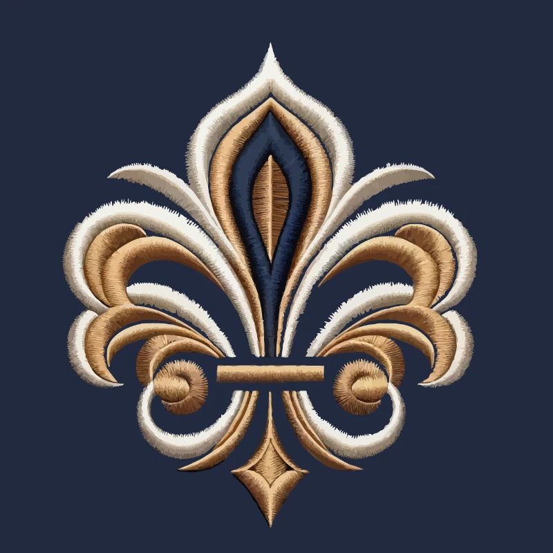 Broderie Élégante Fleur-de-Lys