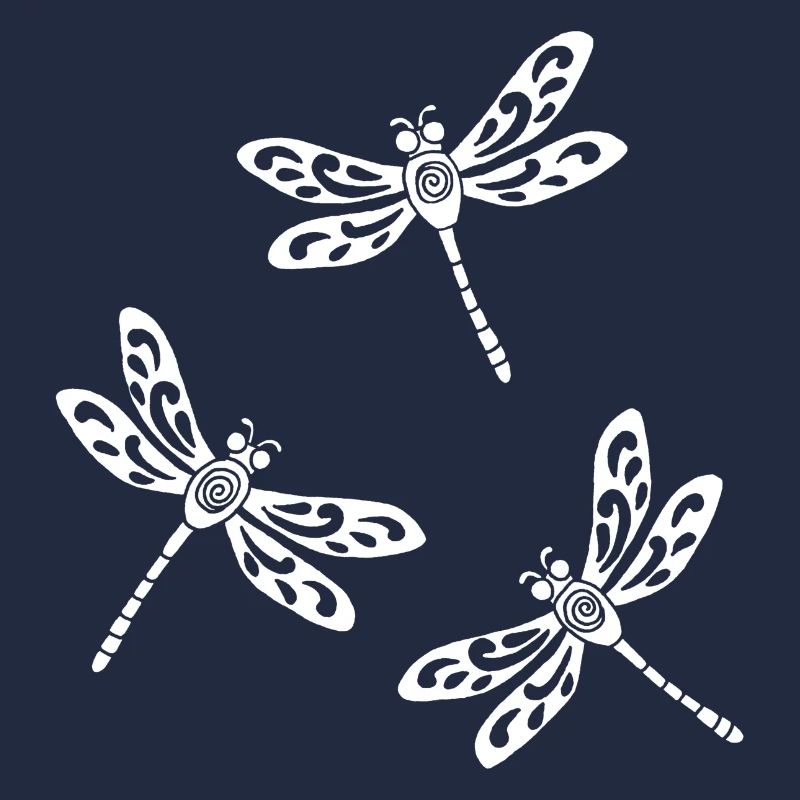 trio de libellules blanches