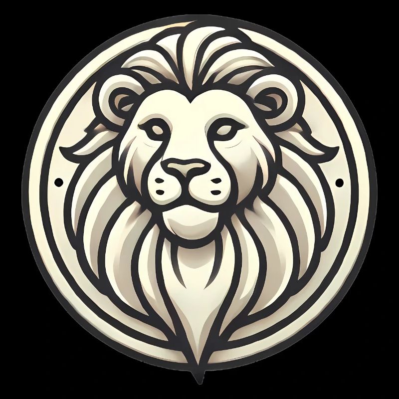 Conception d’insigne de lion stylisé