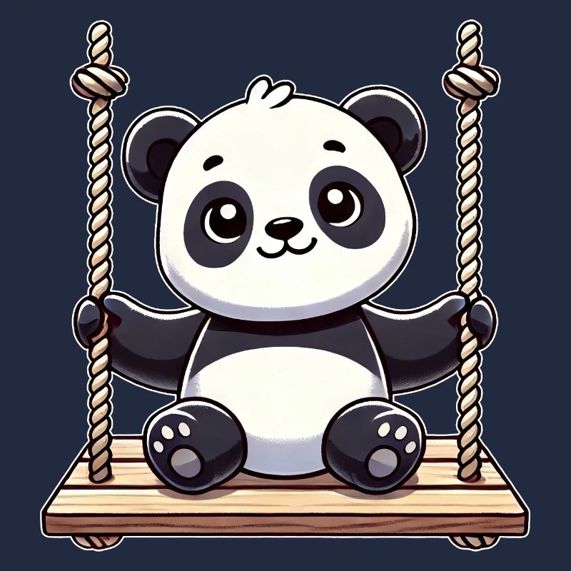 Mignon Panda Swing Dessin Animé Design