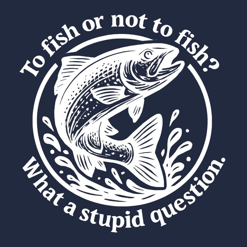 Funny fish motif with question
