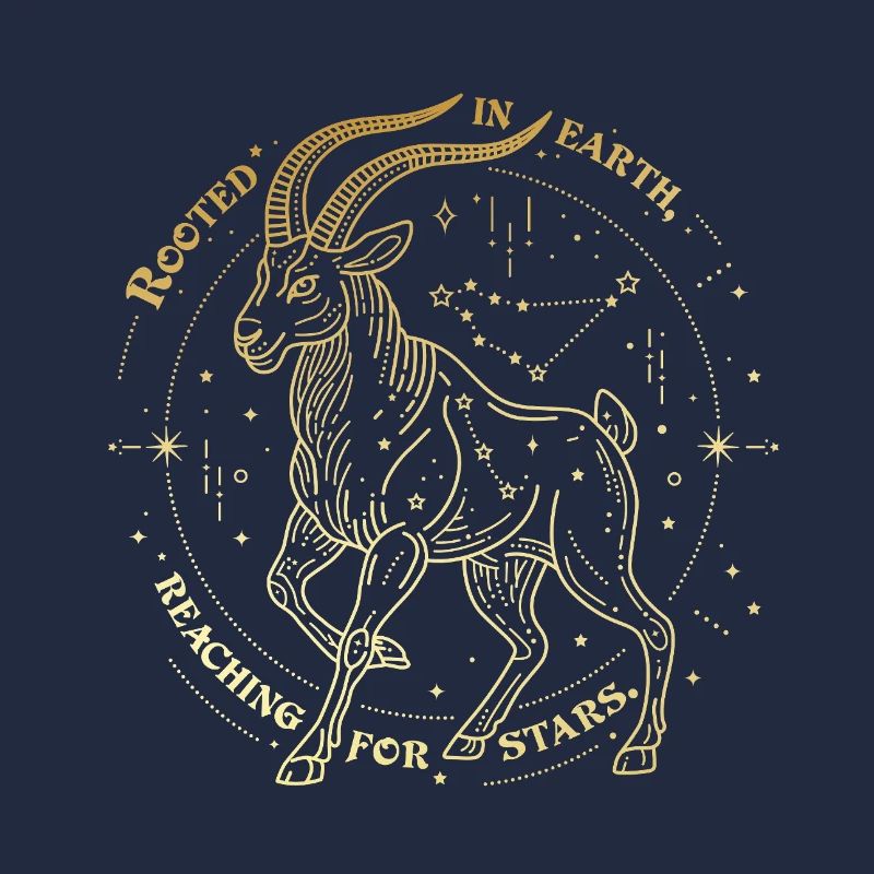 Steinbock Sternzeichen Geschenk – Erde & Sterne Design