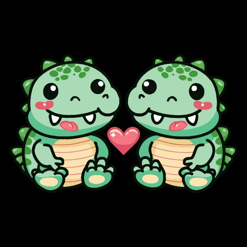 Alligator Paar Liebe Valentinstag