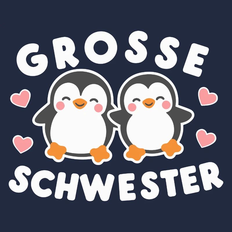 Große Schwester Pinguin-Motiv