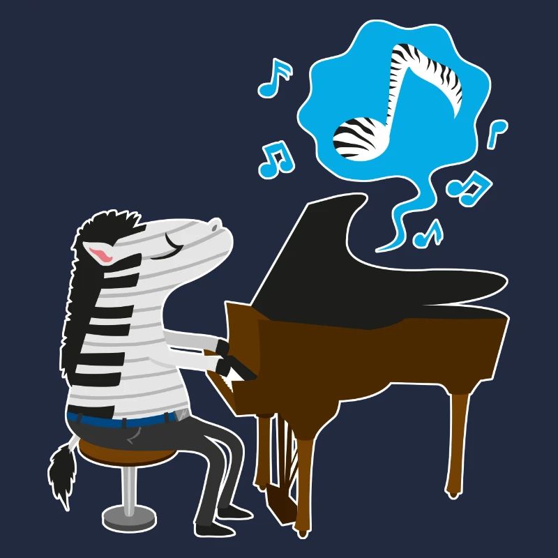 A zebra playing the piano