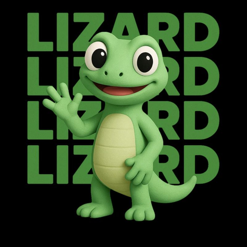 Lézard mignon drôle style de dessin animé
