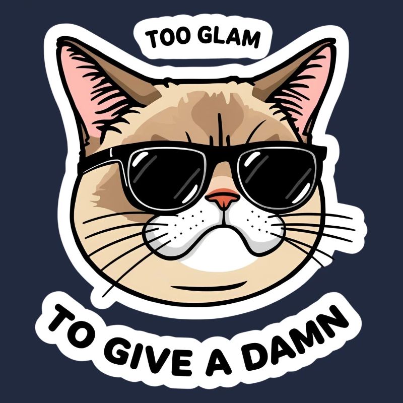 Trop Glam Chat Autocollant Cool Design