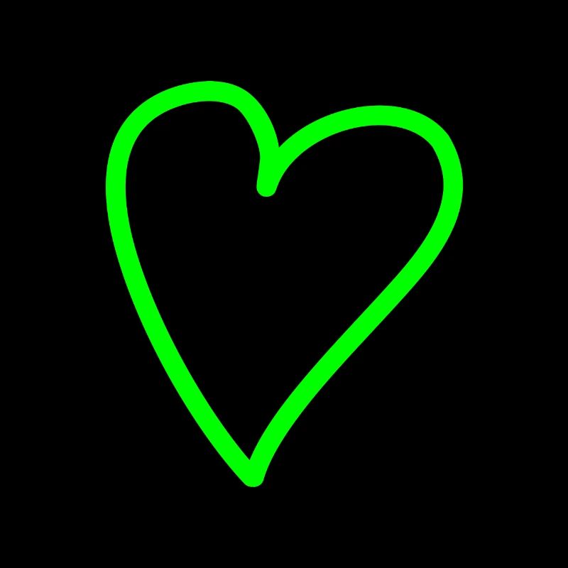 Heart freehand green