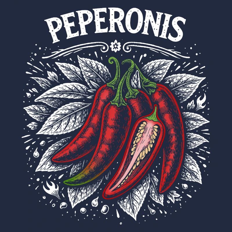 Peperonis Brennendes Blattdesign