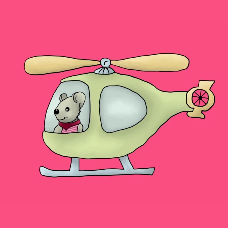 Maus im Hubschrauber