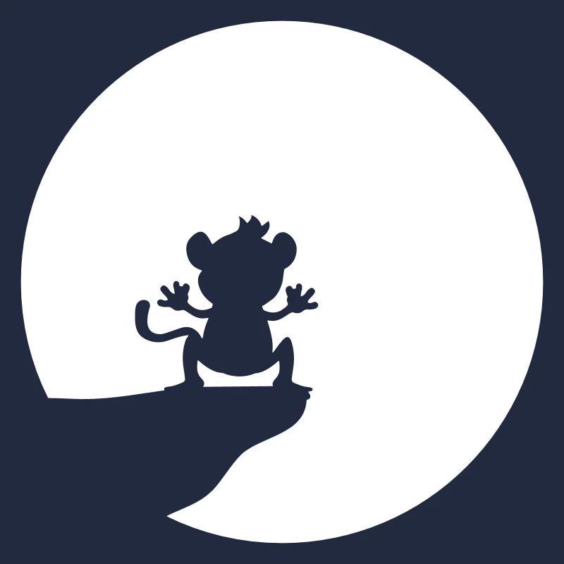 Werwolf Affe Silhouette Klippe Mond Sonne Nachts