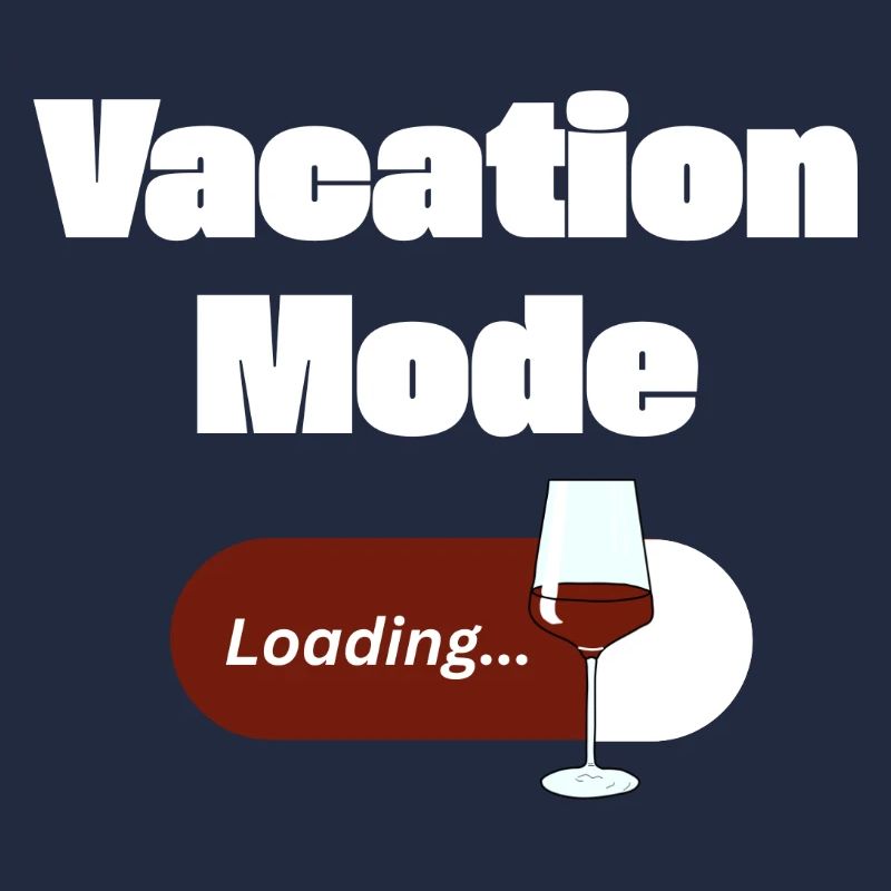 Vacation Mode On – Wein mit Ladebalken (hell)