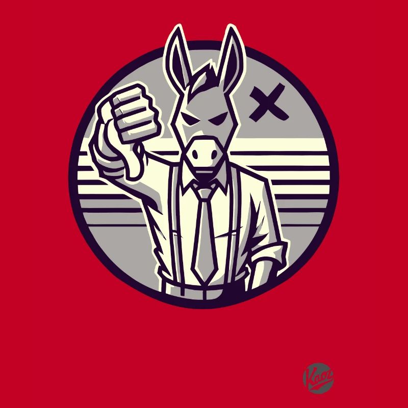 Thumbs down from the refusing donkey