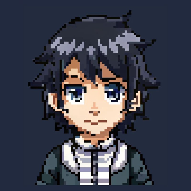 Figurine d’anime en 8 bits