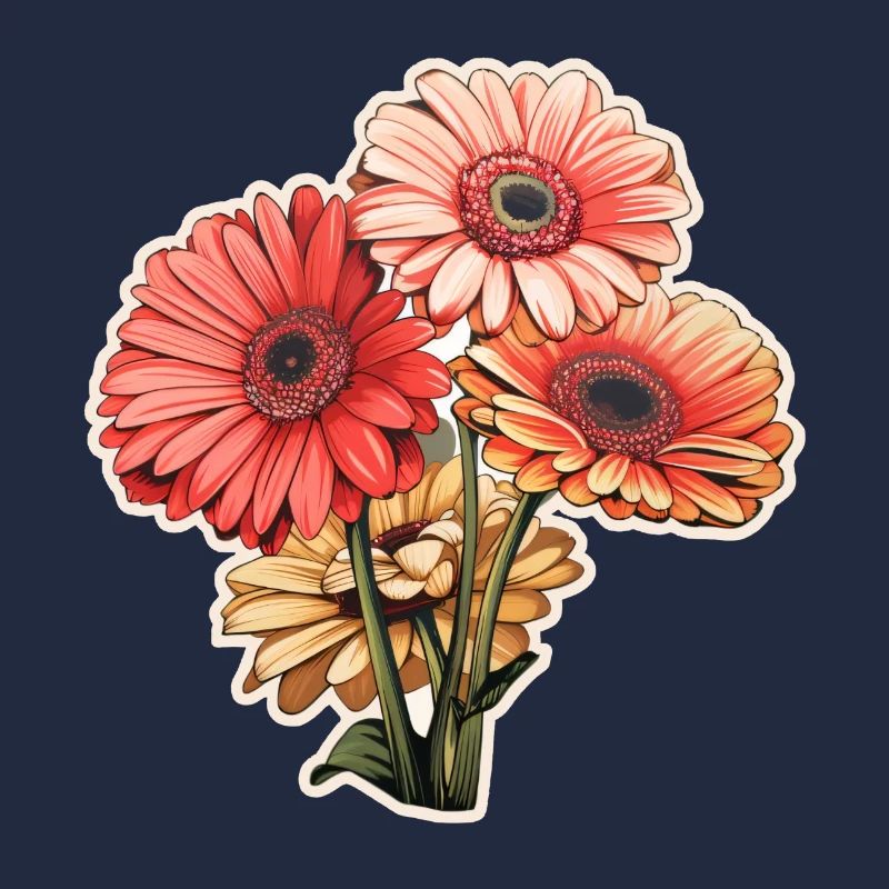 Gerbera Marguerites 3 Fleurs