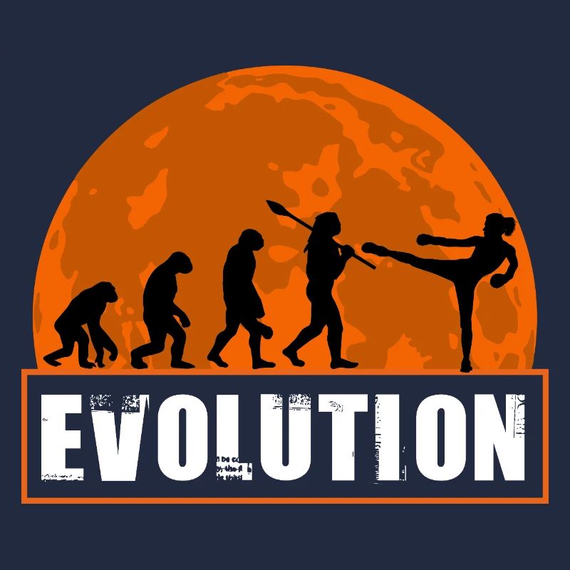 Evolution des Kickboxens Lustige Kampfsport Retro