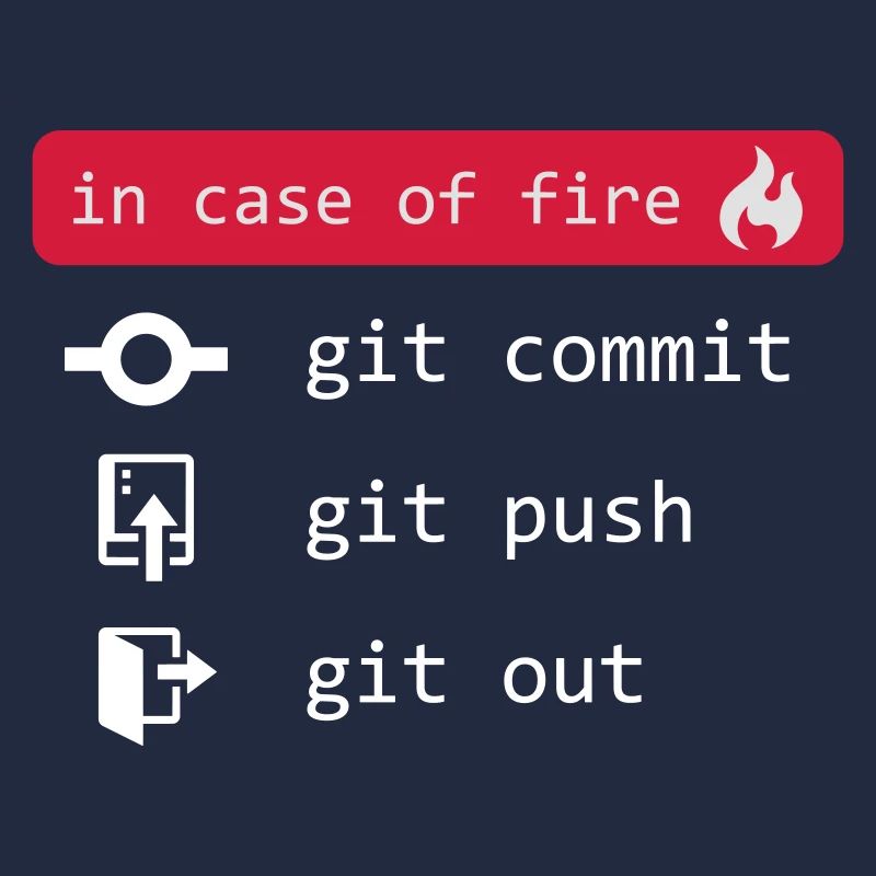 En cas d’incendie - git out - blanc
