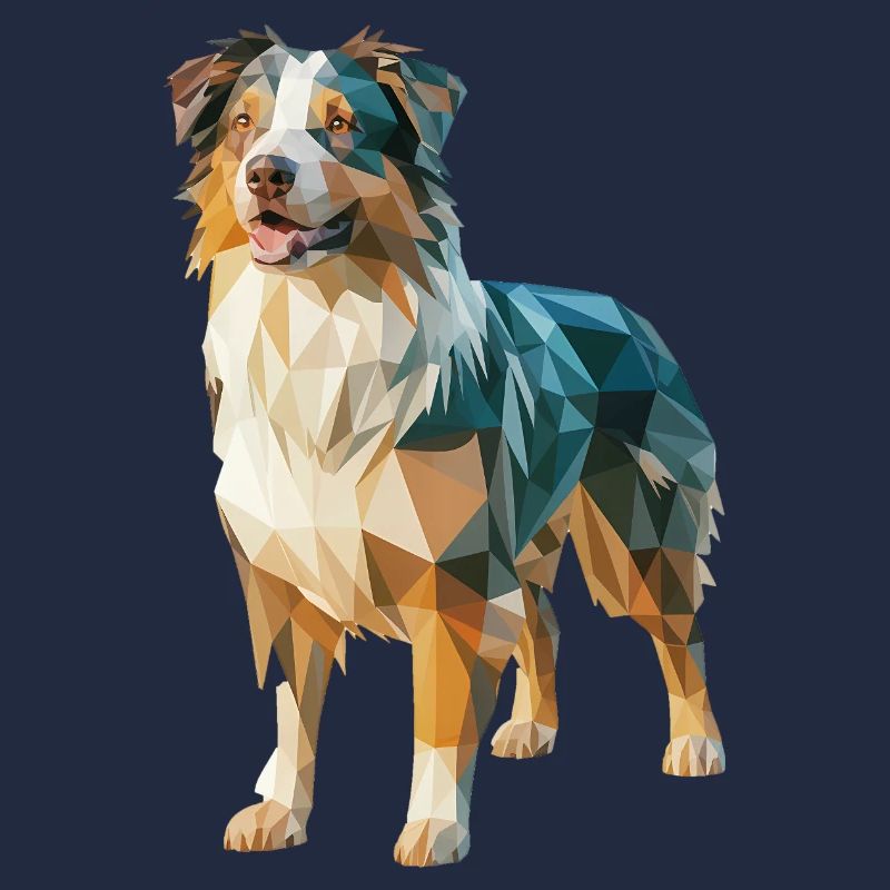 Australian Shepherd - Cooles Low Poly Logo