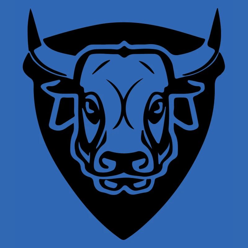 Stier vorne mit Schild