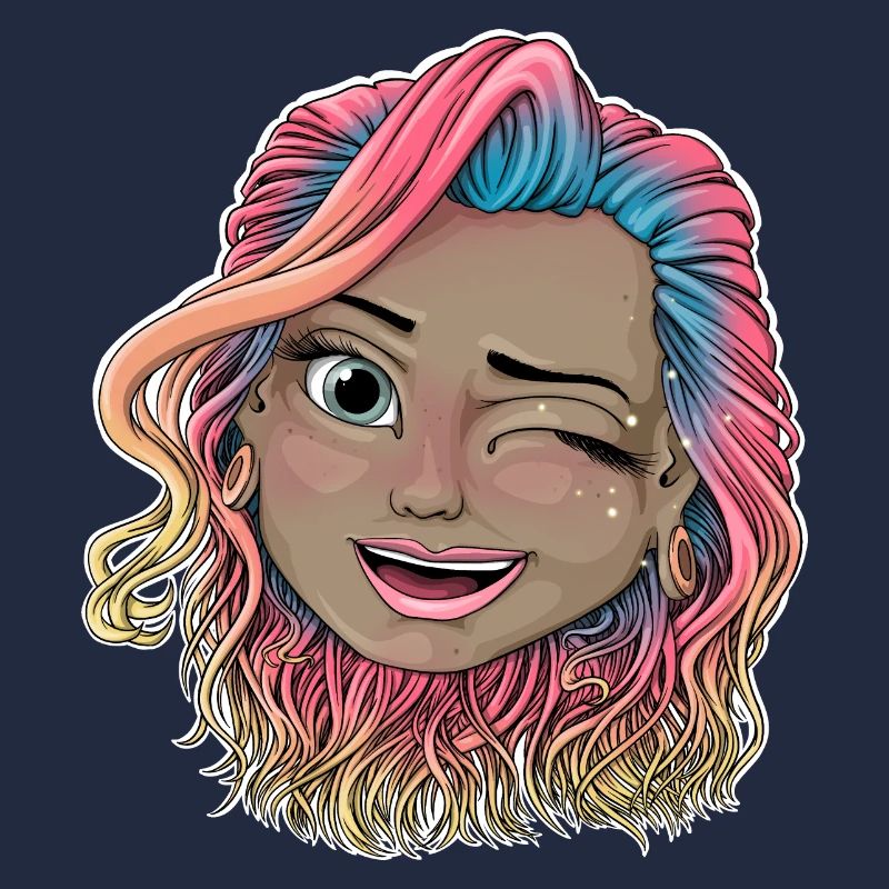 Vibrant Winking Illustration