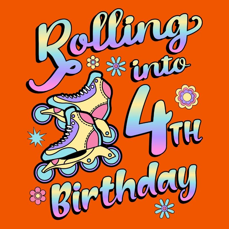 Rolling Into 4. Geburtstag Roller Skater Inline
