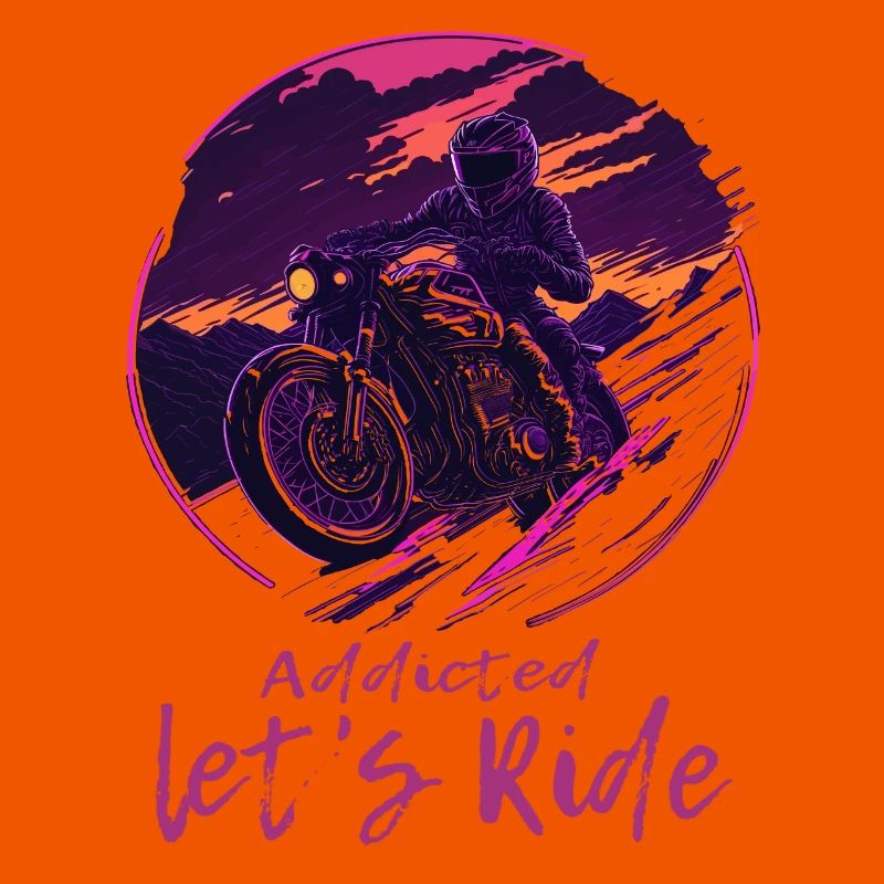 Synthwave Biker Retrowave Sunset Motorradfahrer