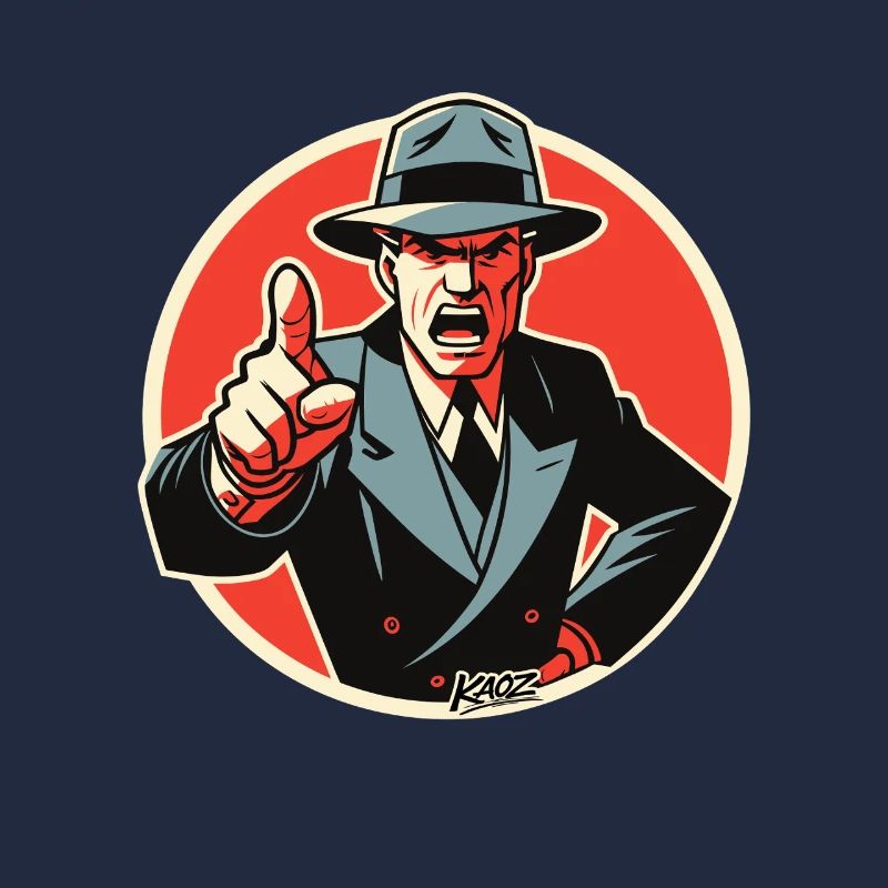 Retro Noir Mobster dapper dude Pointing