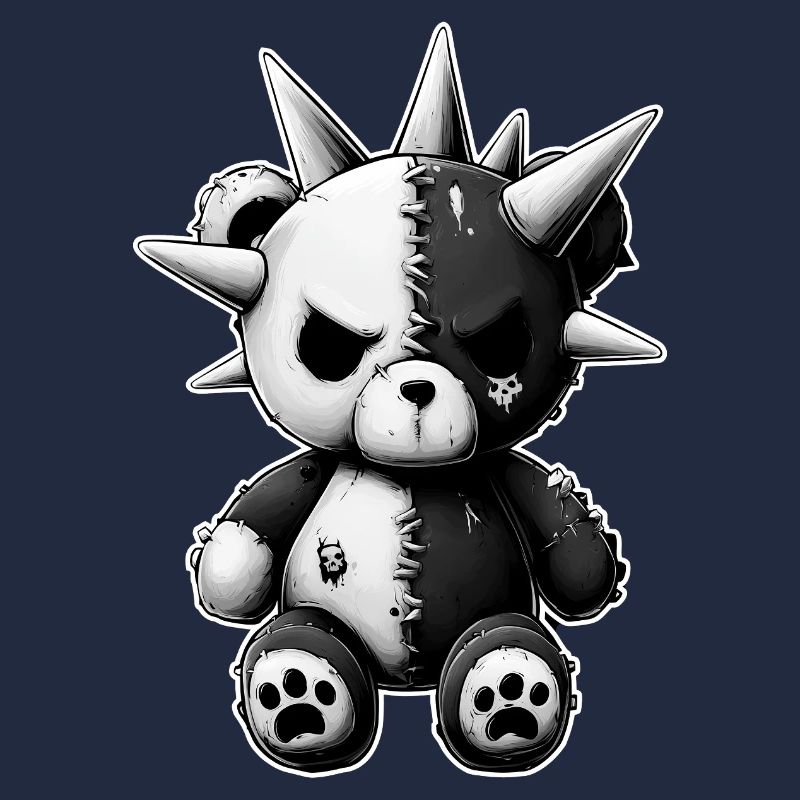 Split Skull Plush Bear Punk