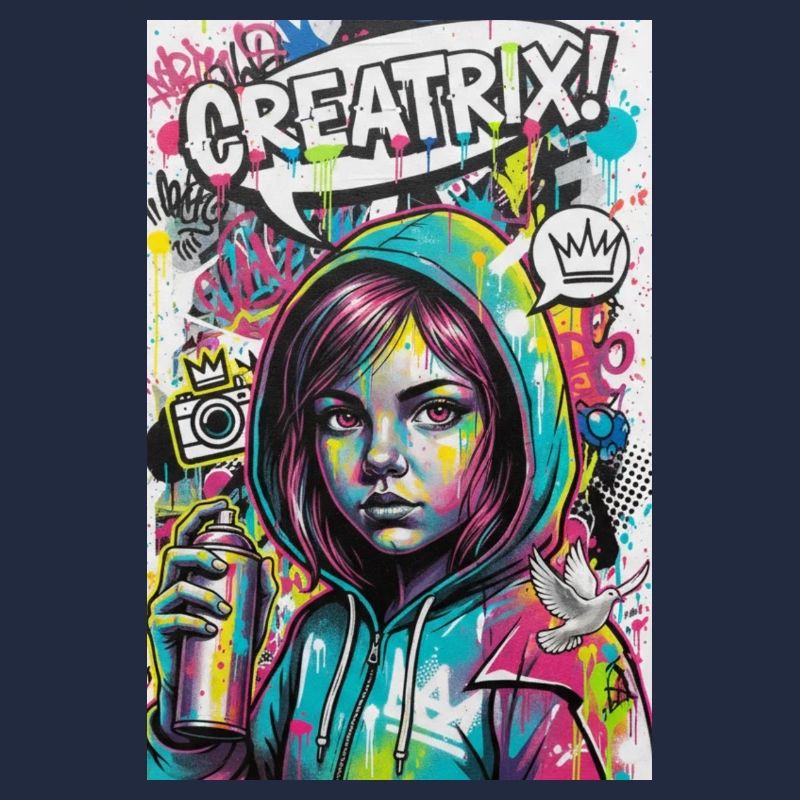 Farbexplosion Graffiti Heldin