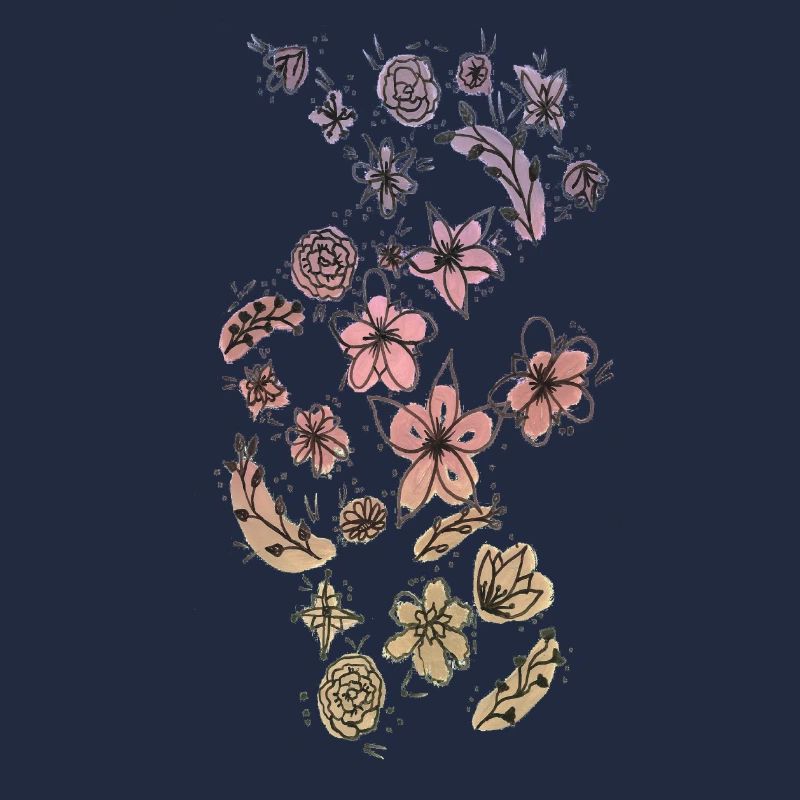Prairie de fleurs colorée