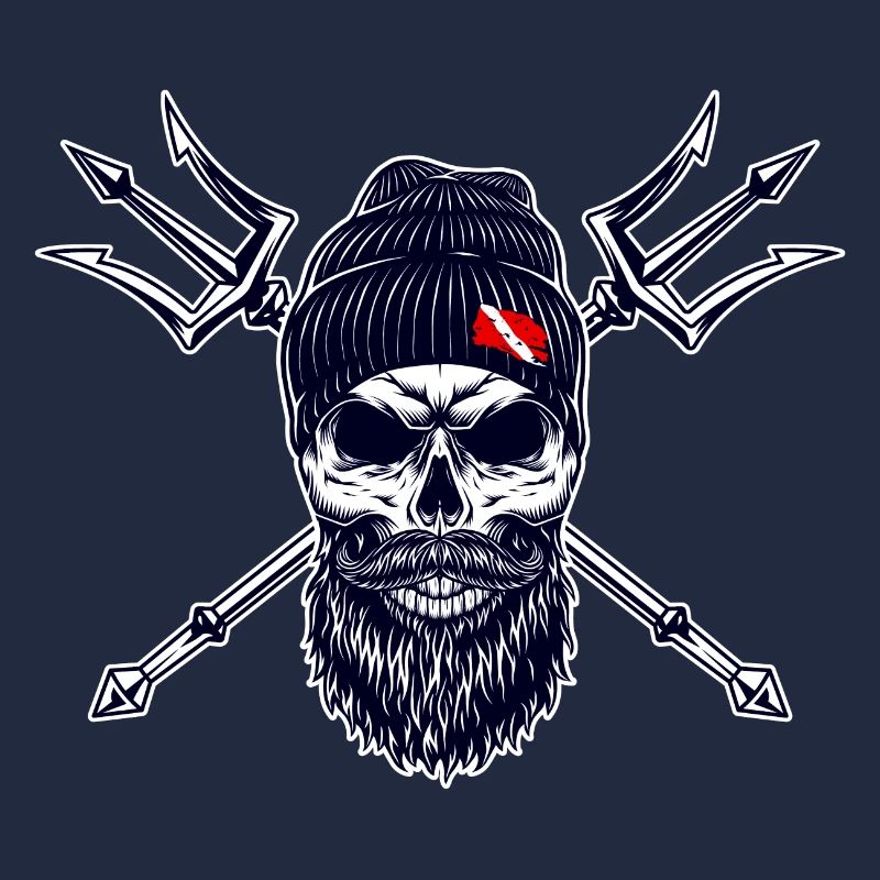 Plongeur Barbu Trident Drapeau Plongée sur Bonnet