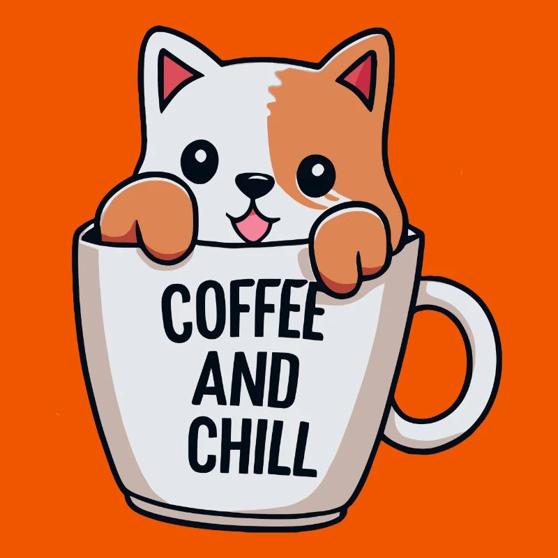 chat mignon dans la conception d’une tasse à café