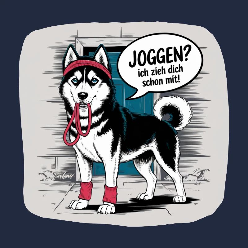 Husky jogging? I'll pull you with dog love