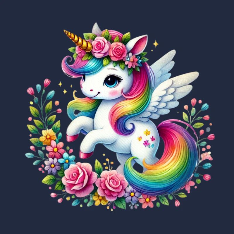 Regenbogen Fleur Einhorn