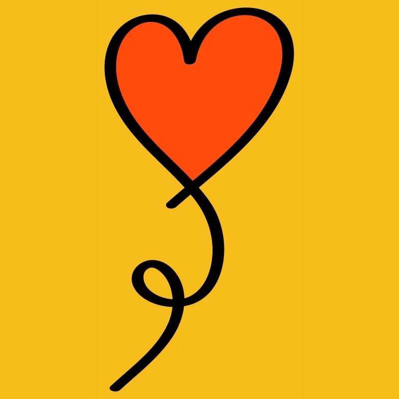 Heart on a thread two-tone