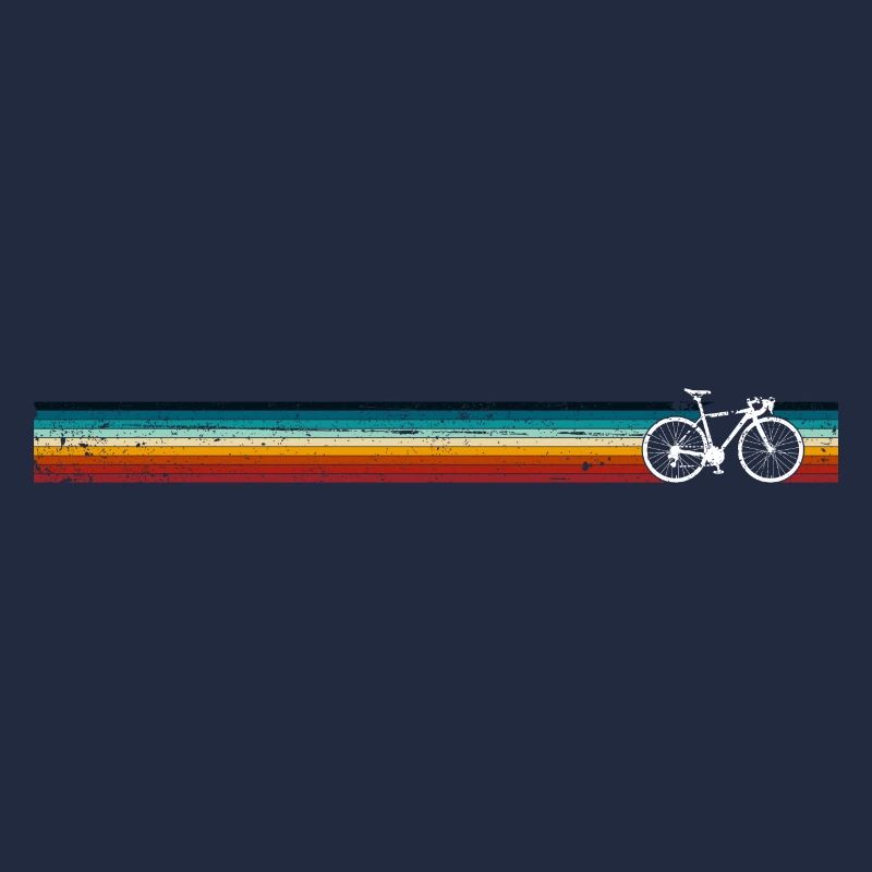 Silhouette de vélo à rayures arc-en-ciel